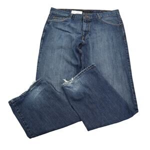 Calvin Klein Pants Mens 38 Blue Denim Flat Front Straight Leg Pockets Jeans